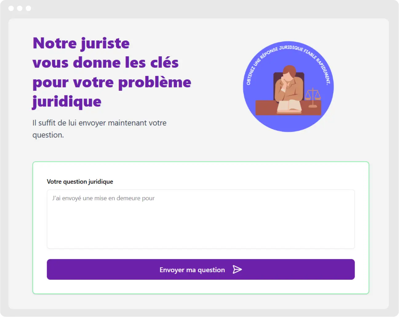 Poser une question juridique
