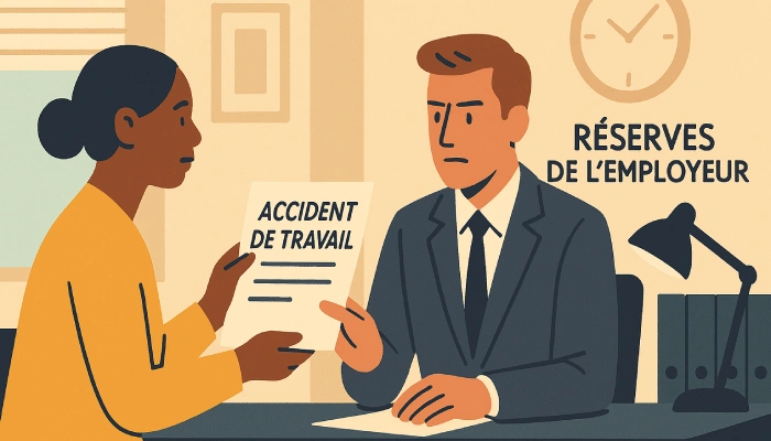 Modèle lettre de réserve accident de trajet